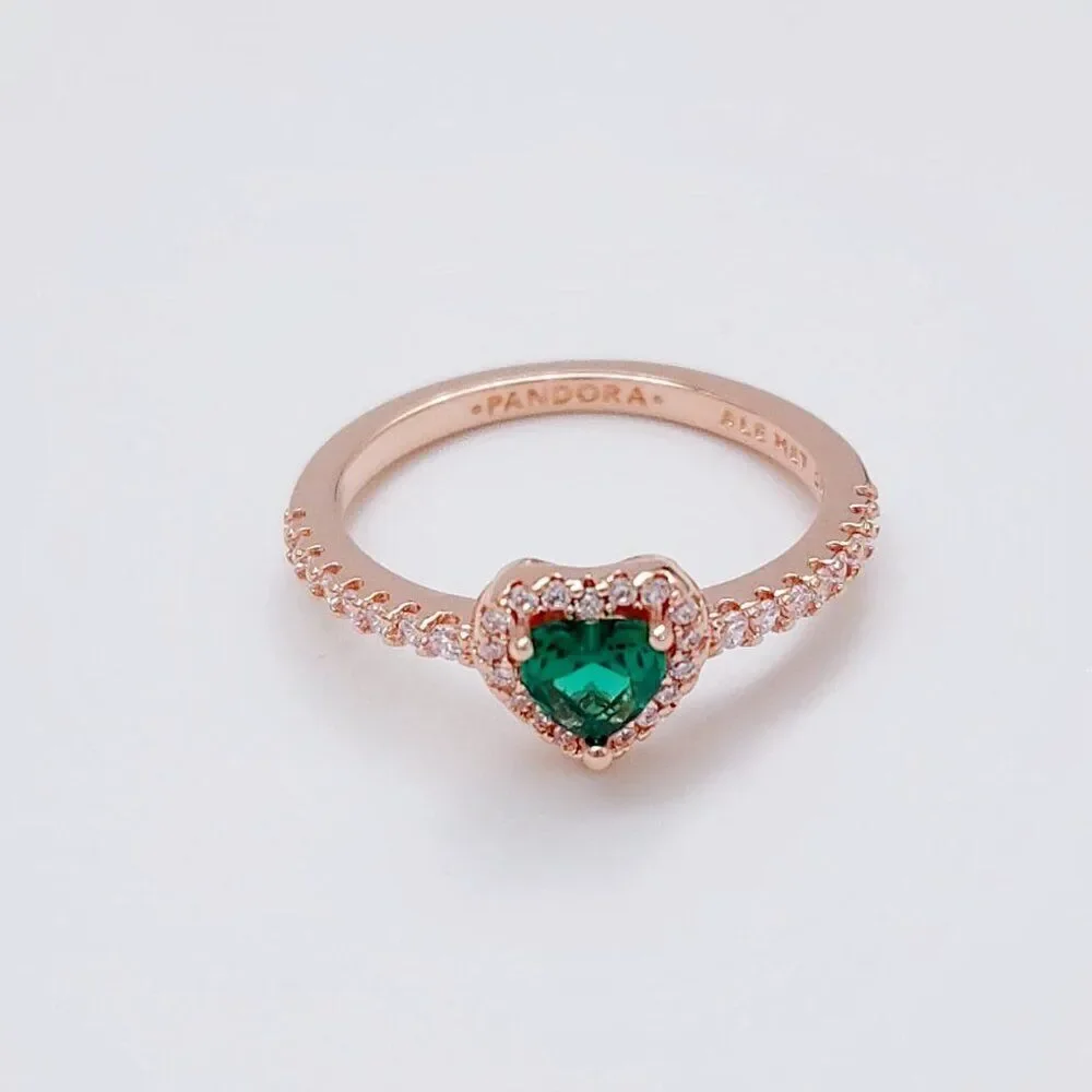 Pandora Sparkling Elevated Heart Ring Size 7.5 NEW